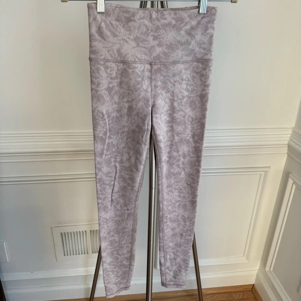 Athleta Cream Soft Pink Elation Textured Tights Small - Picture 4 of 8